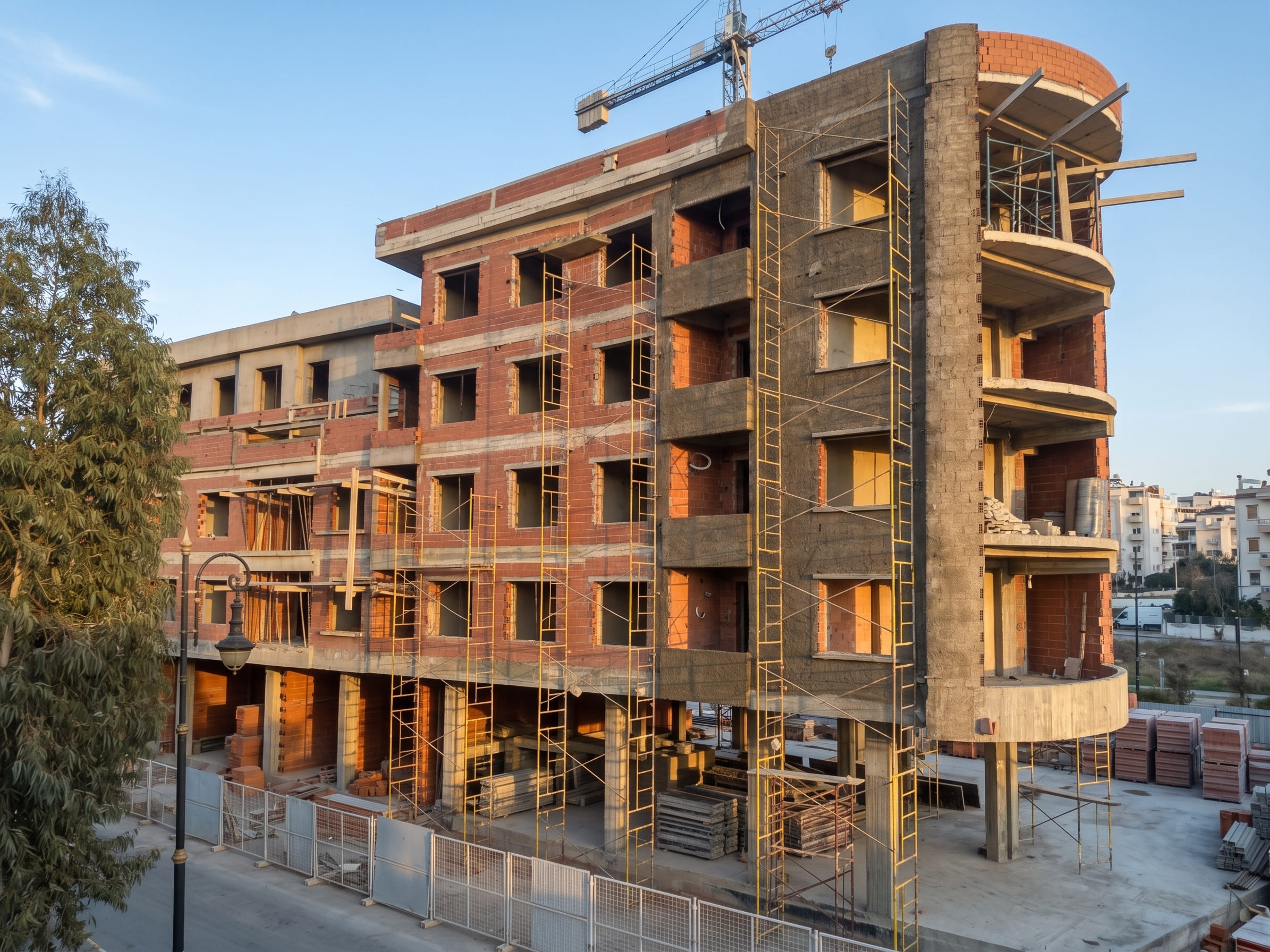 Façade d’un bâtiment en construction