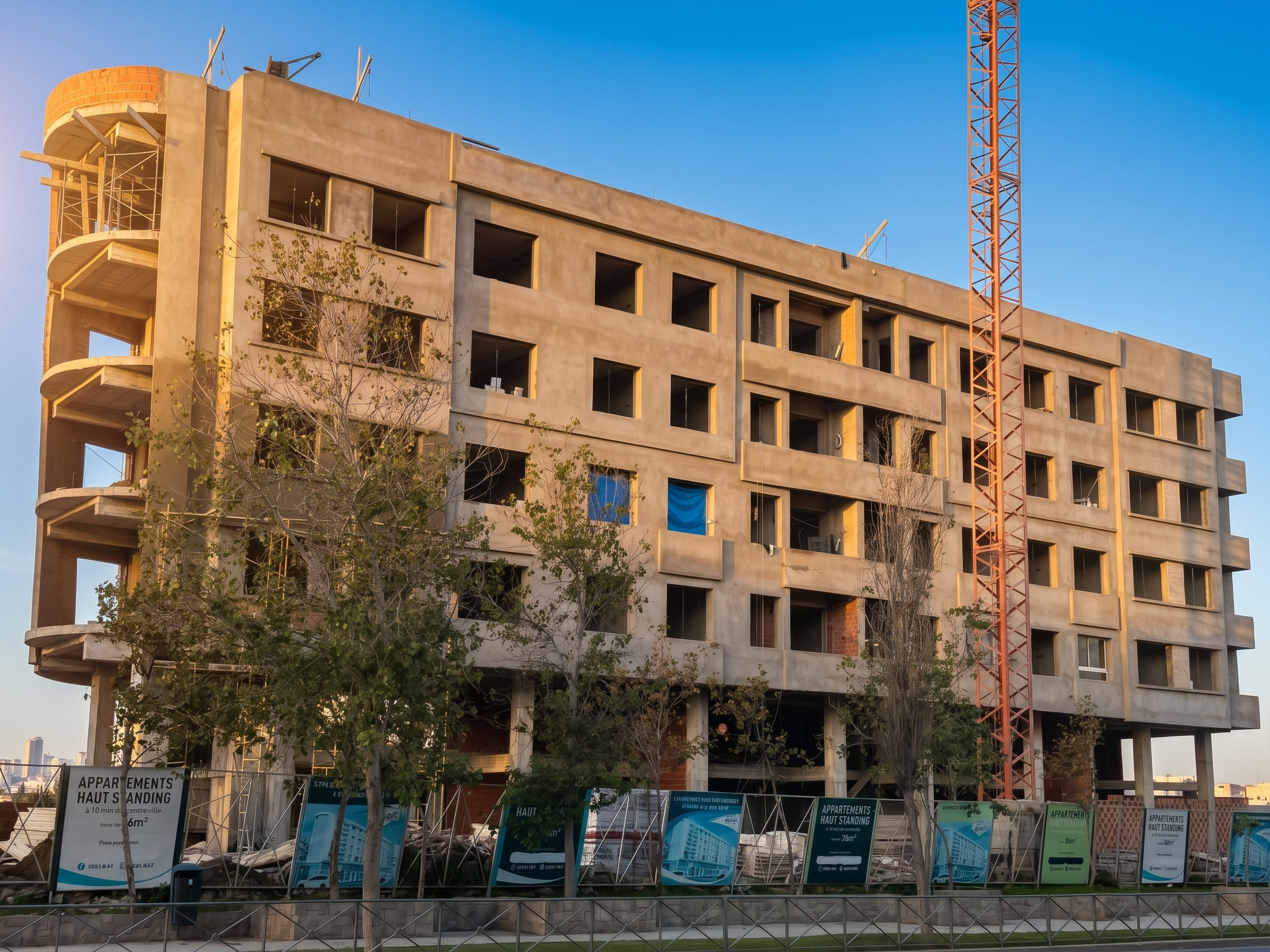 Travaux de finition sur un bâtiment