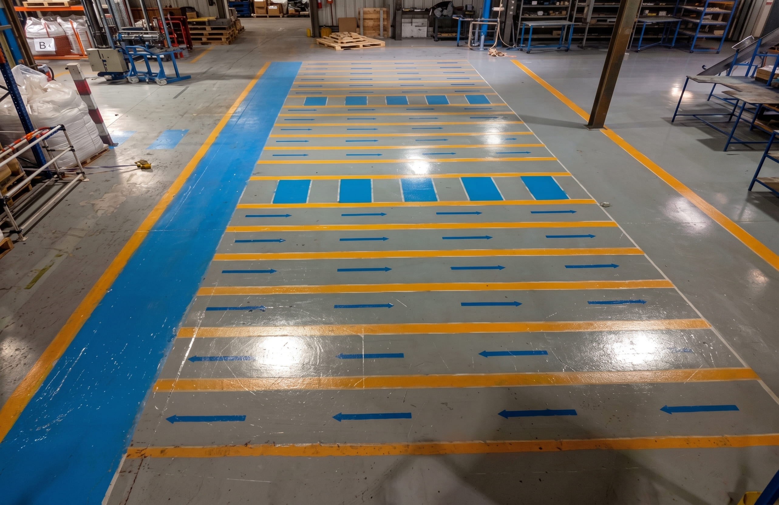 Marquage au sol d’une zone industrielle